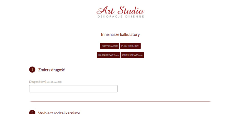 Realizacja - art studio - kalkulator rolet Realizacja - art studio - kalkulator rolet
