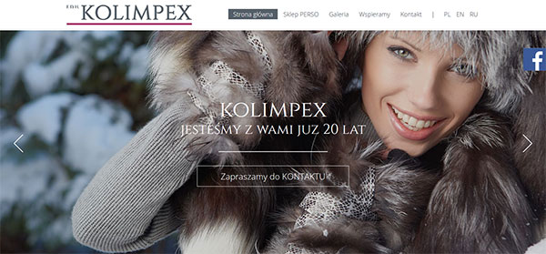 Realizacja - Kolimpex stronę internetowa przedstawiającą opis oraz ofertę firmy.